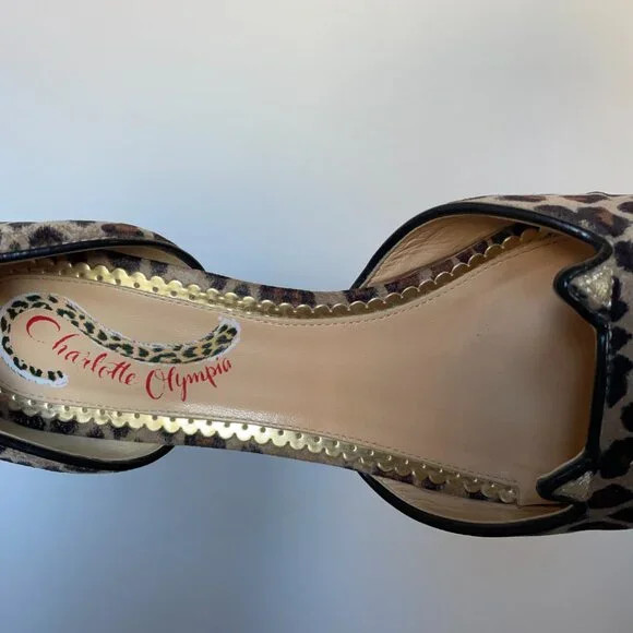 Charlotte Olympia Kitty Leopard D'orsay Flats - Picture 3 of 7